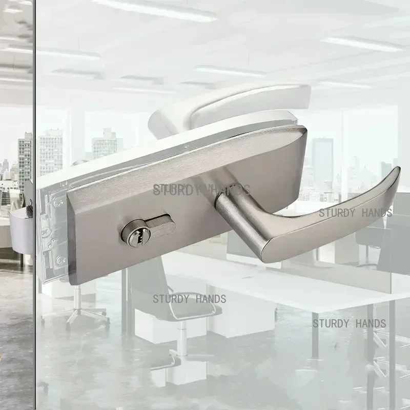 Home Bathroom Hardware - Office Glass Door Lock Bathroom Stainless