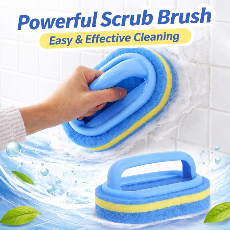 Home Bathroom Accessories - Household Cleaning Brush with Handle Dish