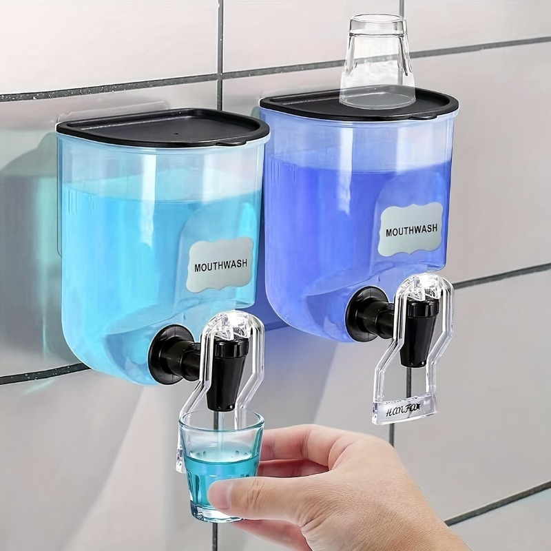 Home Bathroom Accessories - 2PCS 600ml Mouthwash Dispenser Bathroom Reusable