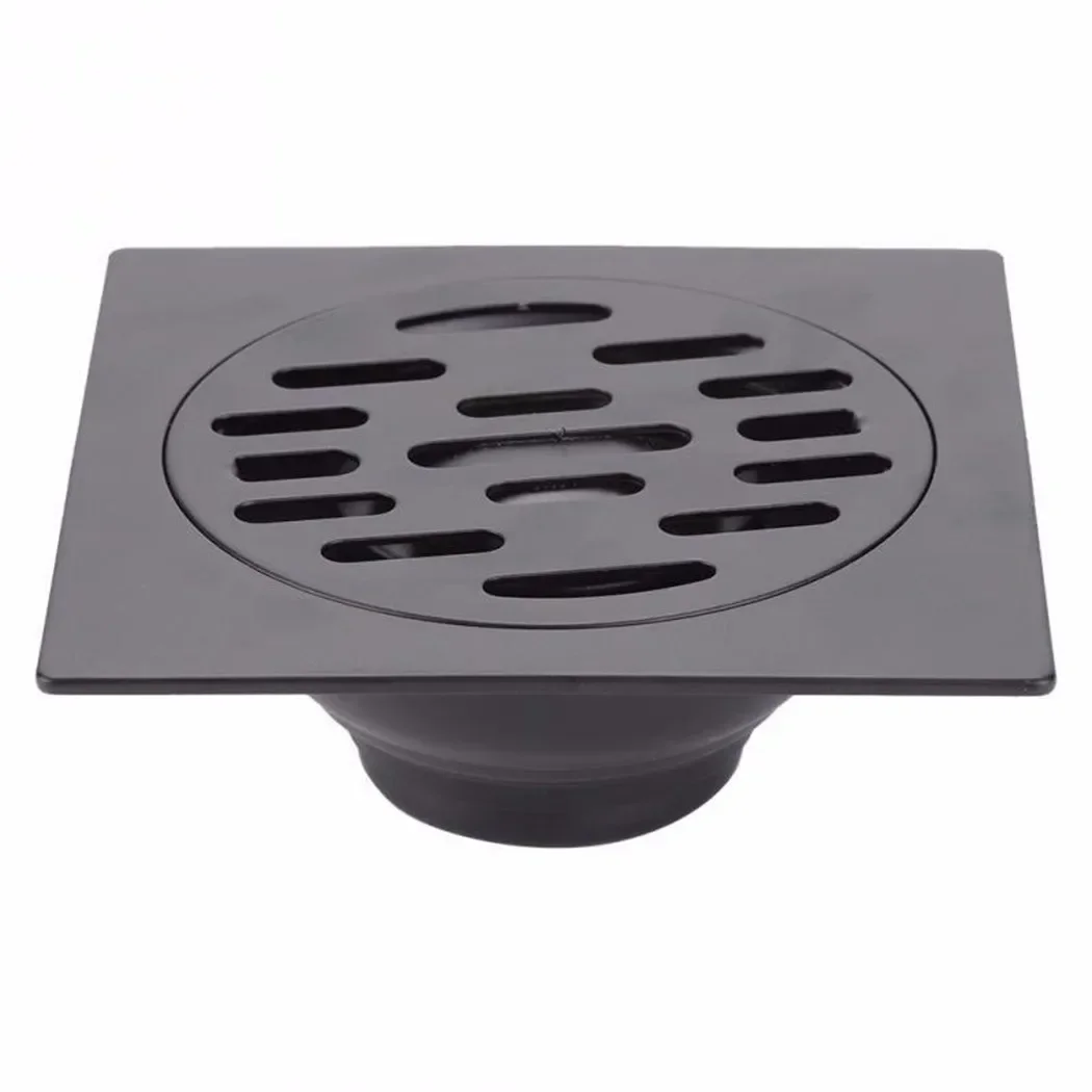 Home Bathroom Hardware - Shower Floor Drain Stainless Steel Square