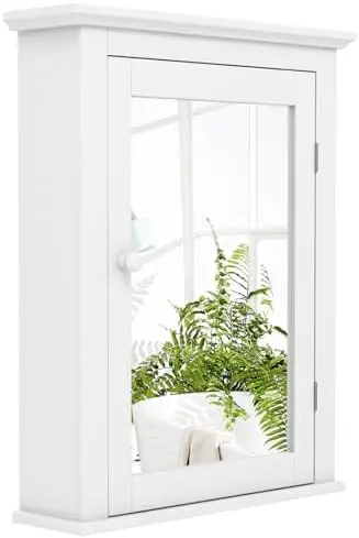 Bathroom Cabinet Mirror - White Medicine Cabinet with Mirror, Wall