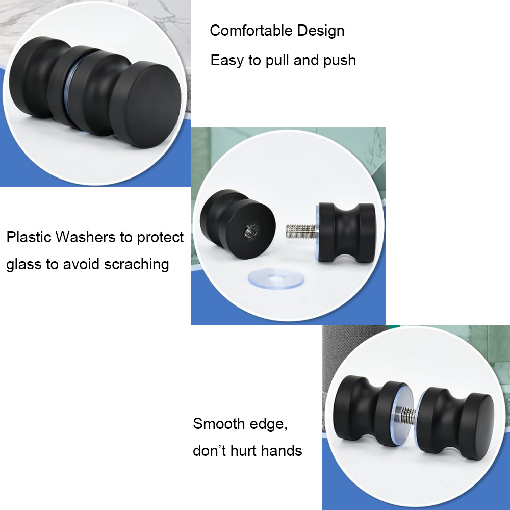 Aluminum Glass Door Knob Black - огляд і ціна Home Bathroom Hardware
