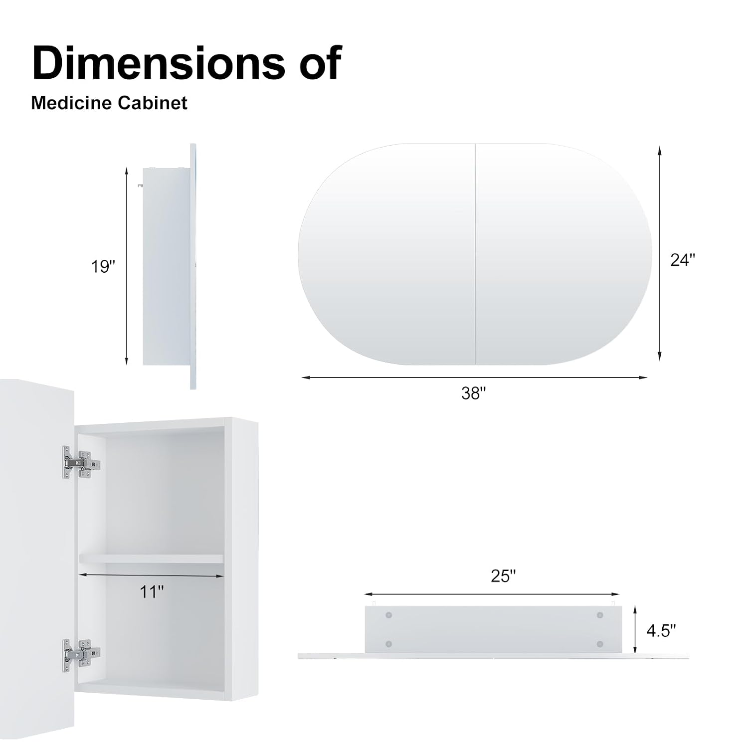 Oval Bathroom Medicine Cabinet - огляд і ціна Bathroom Cabinet Mirror