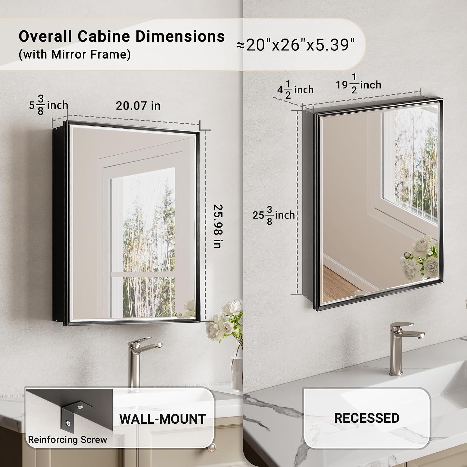 Black Medicine Cabinet Mirror  - огляд і ціна Bathroom Cabinet Mirror