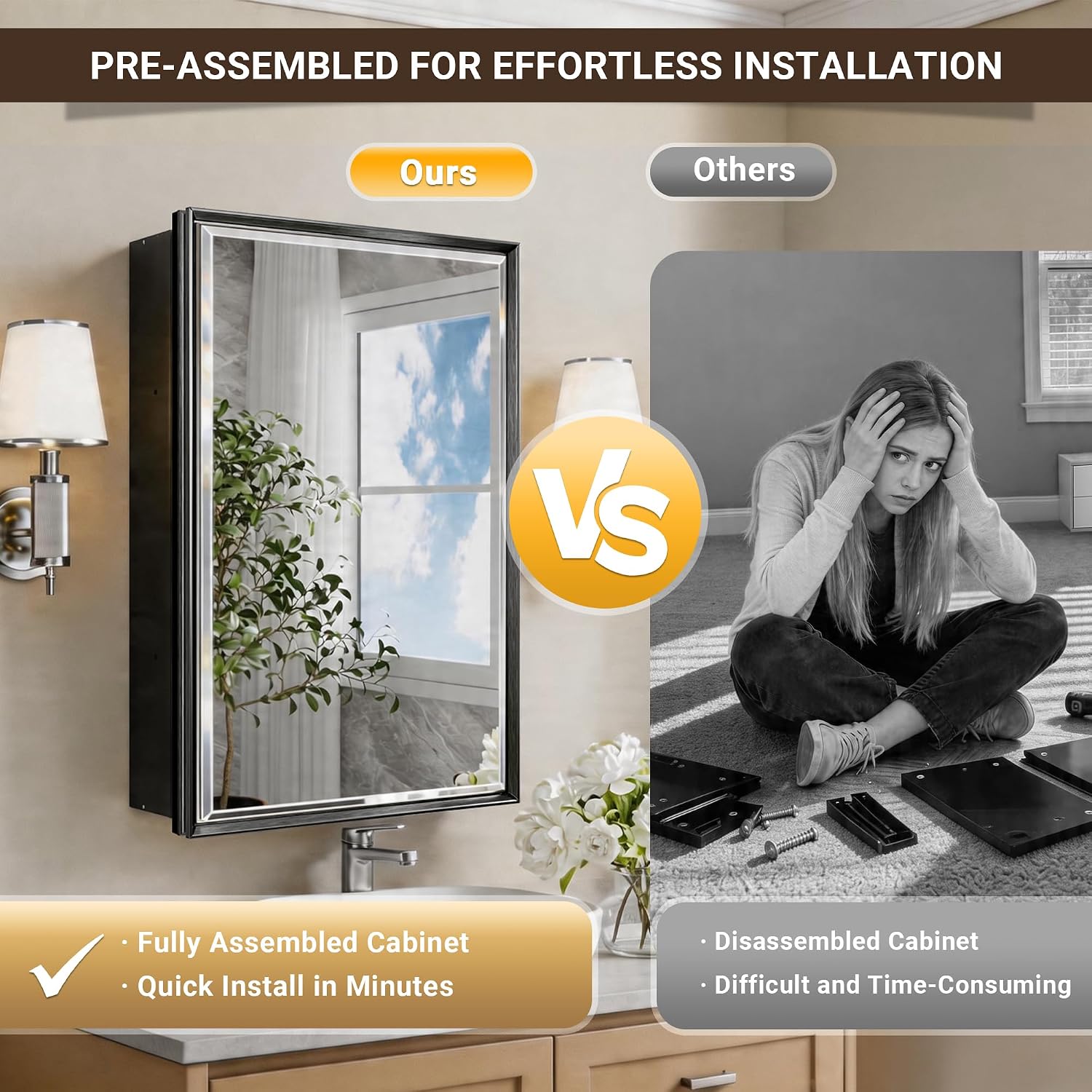 Black Medicine Cabinet Mirror  - огляд і ціна Bathroom Cabinet Mirror