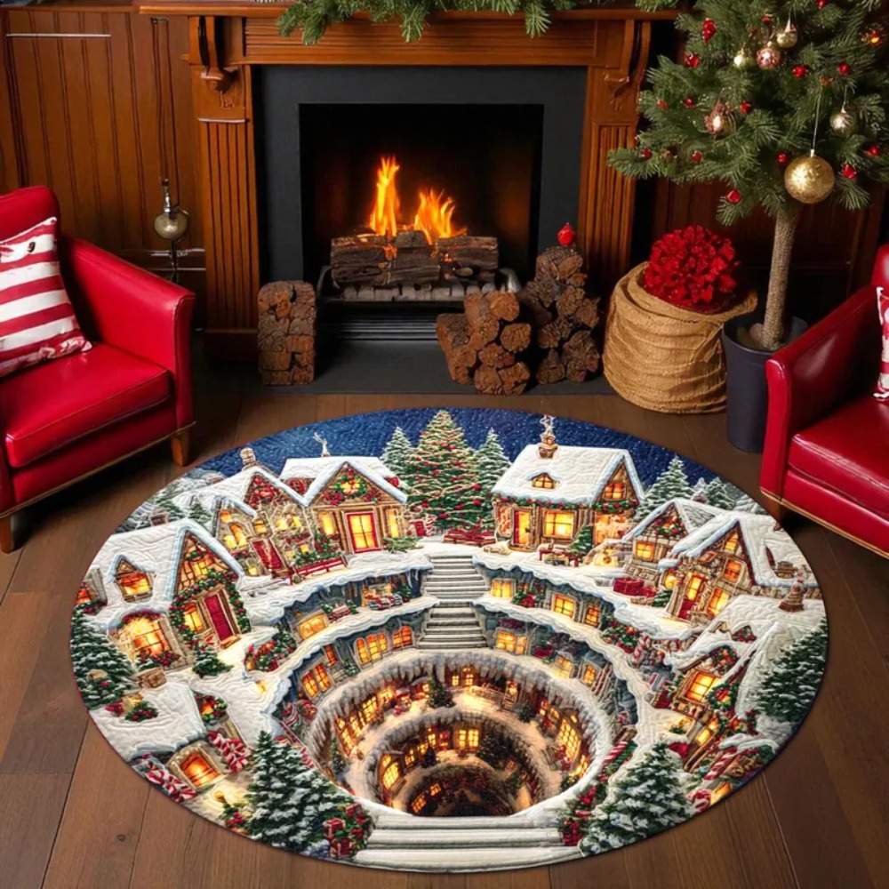 Christmas 3D Illusion Round Ca - огляд і ціна Home Bathroom Scene