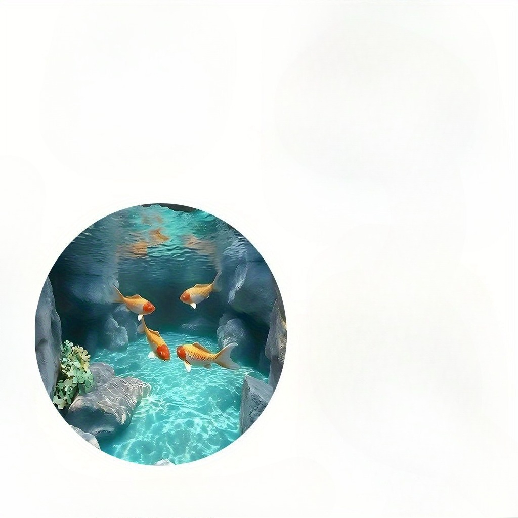 Koi Fish Pond Round Rug Fleece - огляд і ціна Home Bathroom Scene