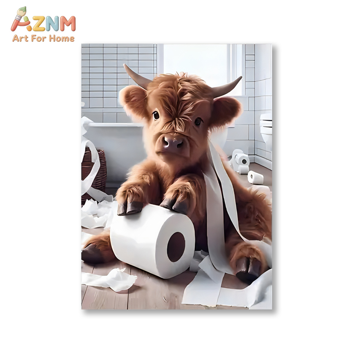 AZNM Funny Highland Cow Bathro - огляд і ціна Home Bathroom Scene