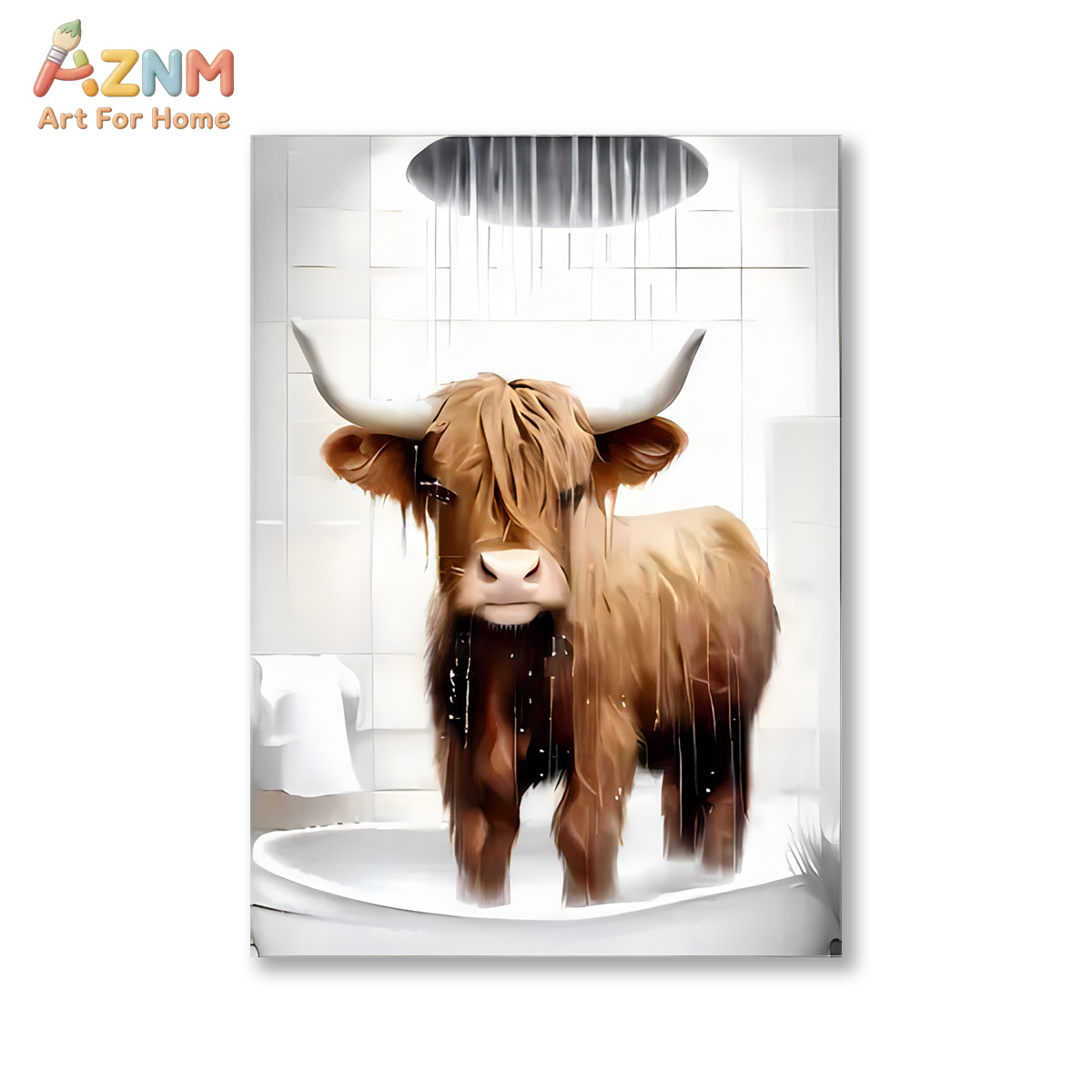 AZNM Funny Highland Cow Bathro - огляд і ціна Home Bathroom Scene