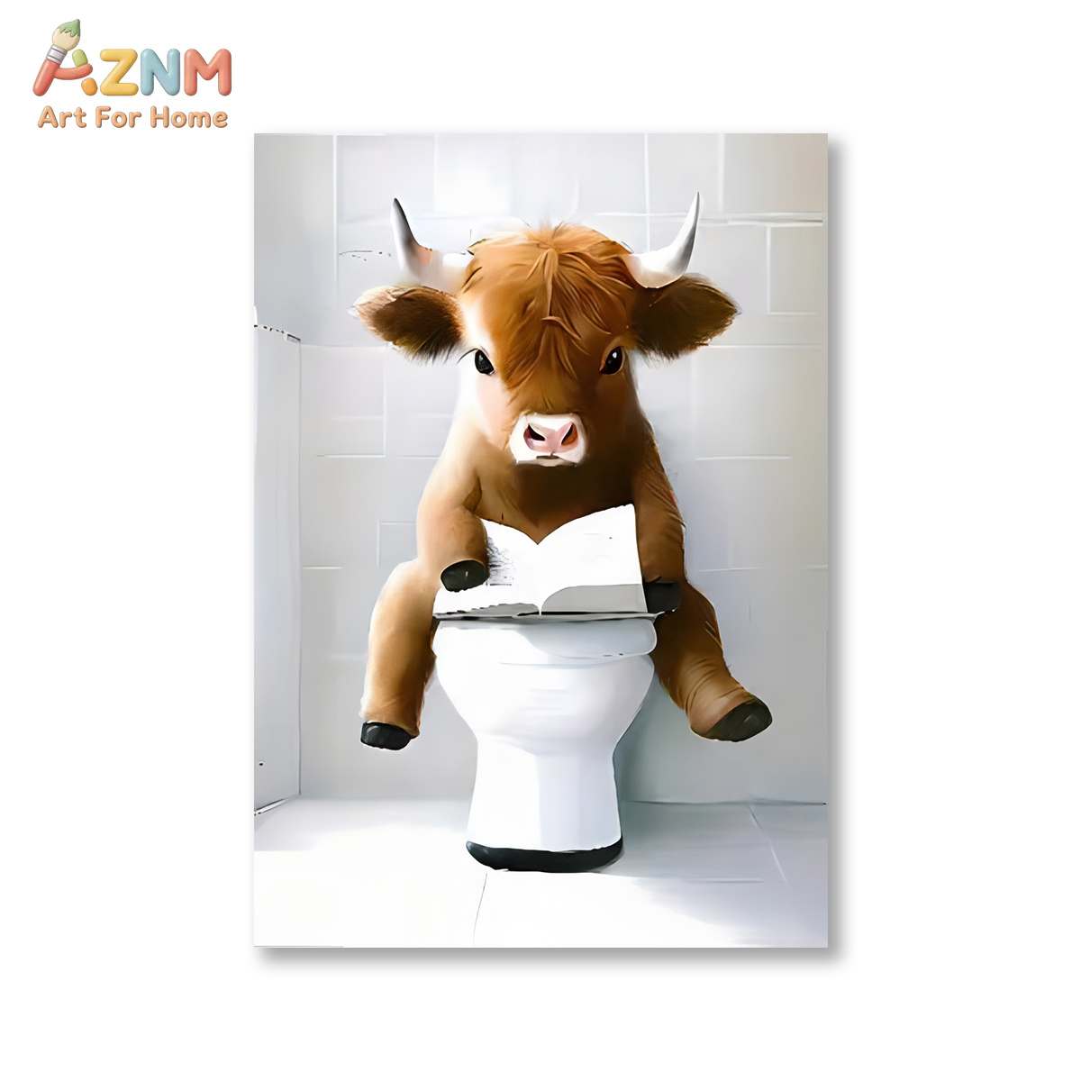 AZNM Funny Highland Cow Bathro - огляд і ціна Home Bathroom Scene