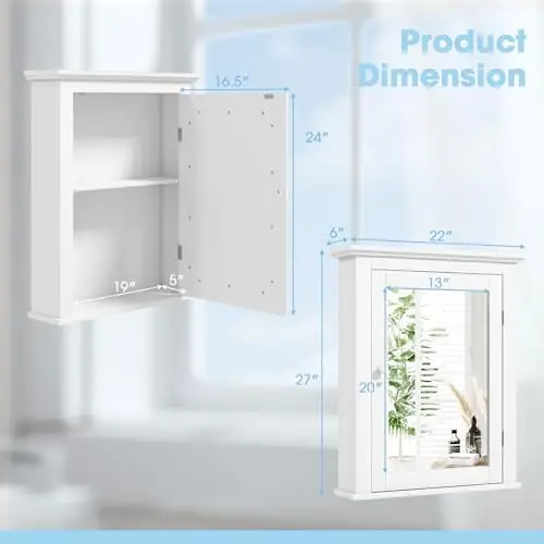 White Medicine Cabinet with Mi - огляд і ціна Bathroom Cabinet Mirror