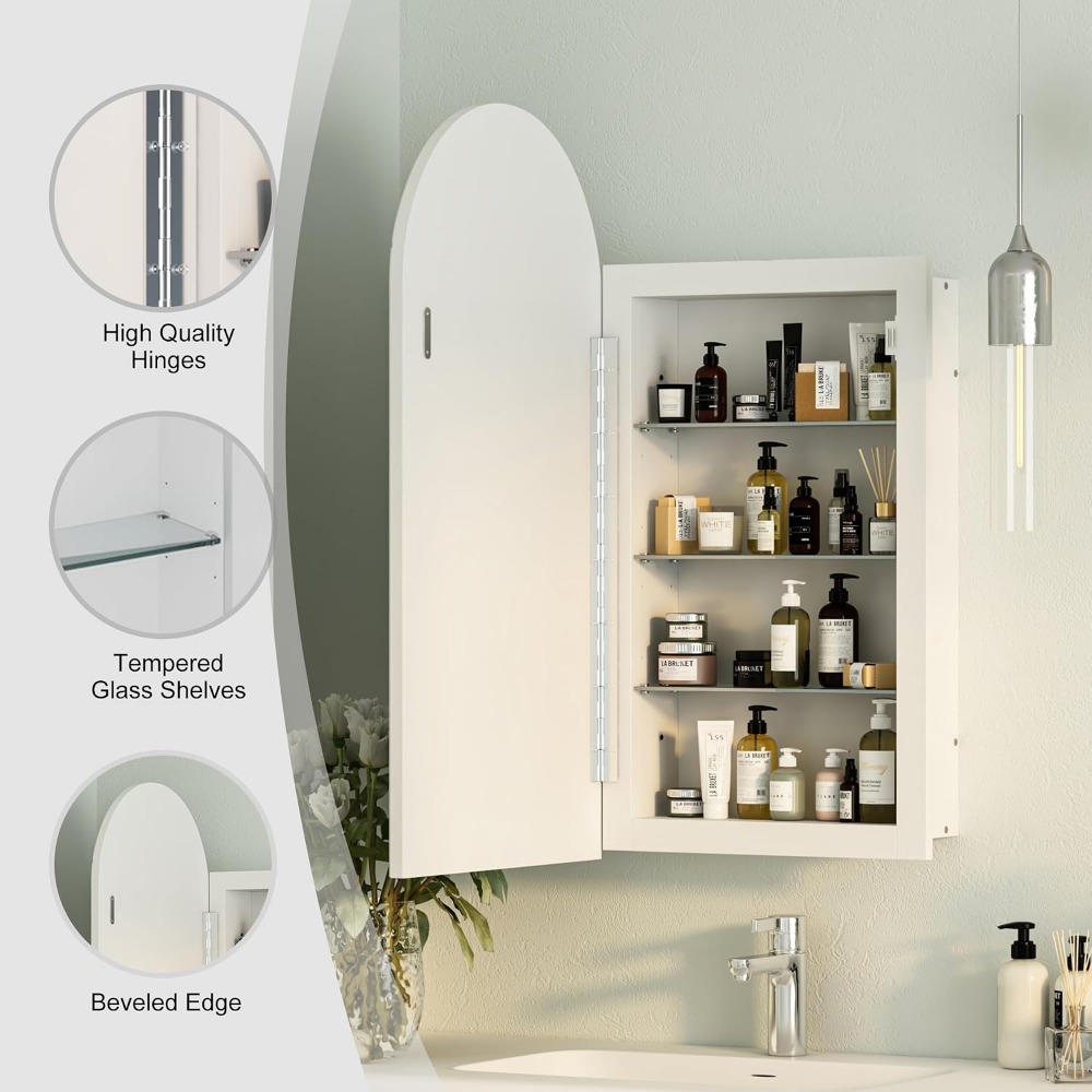 Arched Recessed Medicine Cabin - огляд і ціна Bathroom Cabinet Mirror